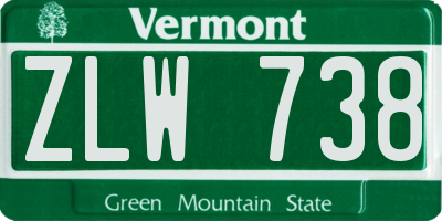 VT license plate ZLW738