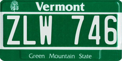 VT license plate ZLW746