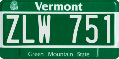 VT license plate ZLW751