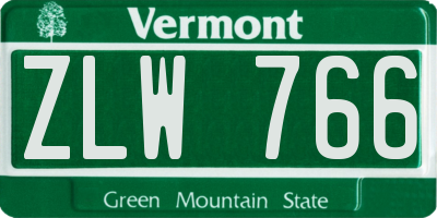 VT license plate ZLW766