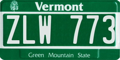 VT license plate ZLW773
