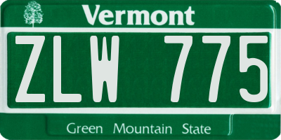 VT license plate ZLW775