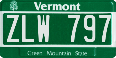 VT license plate ZLW797