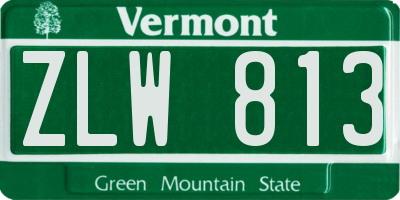VT license plate ZLW813