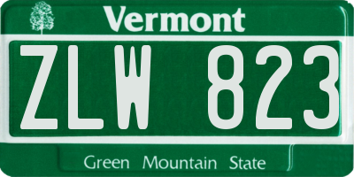 VT license plate ZLW823