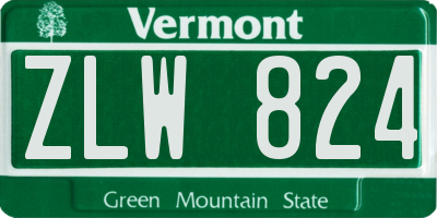 VT license plate ZLW824