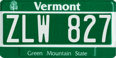 VT license plate ZLW827