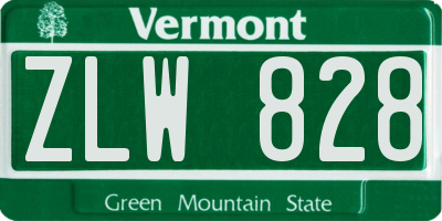 VT license plate ZLW828