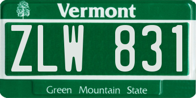 VT license plate ZLW831