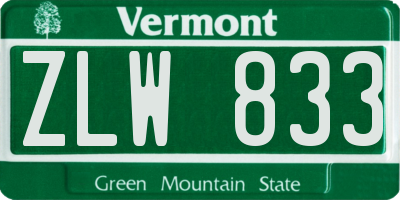 VT license plate ZLW833