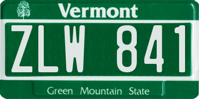 VT license plate ZLW841