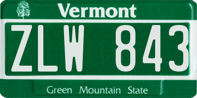 VT license plate ZLW843