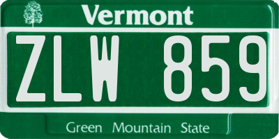 VT license plate ZLW859