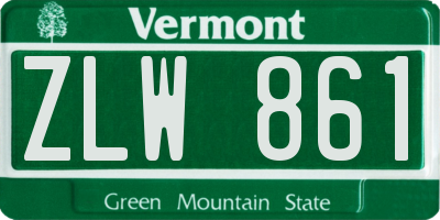 VT license plate ZLW861