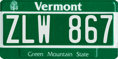 VT license plate ZLW867