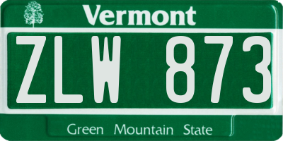 VT license plate ZLW873