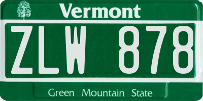 VT license plate ZLW878