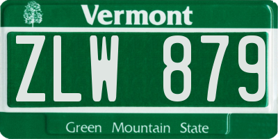 VT license plate ZLW879