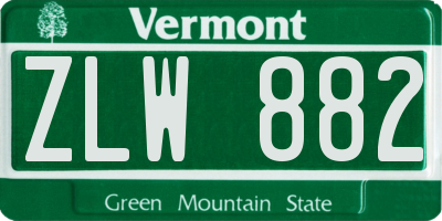 VT license plate ZLW882