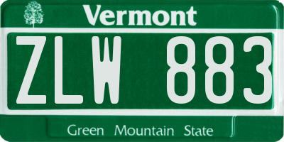 VT license plate ZLW883