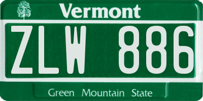 VT license plate ZLW886