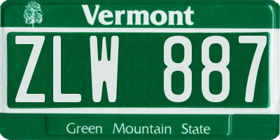 VT license plate ZLW887