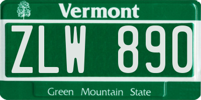 VT license plate ZLW890