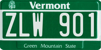 VT license plate ZLW901