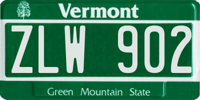 VT license plate ZLW902