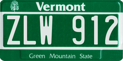 VT license plate ZLW912