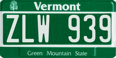 VT license plate ZLW939