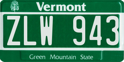 VT license plate ZLW943