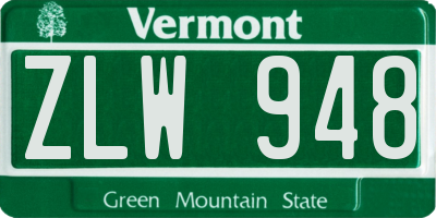 VT license plate ZLW948