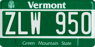 VT license plate ZLW950