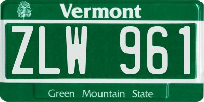 VT license plate ZLW961