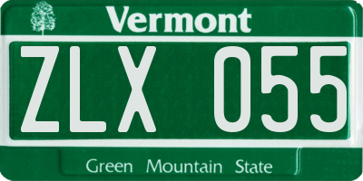VT license plate ZLX055