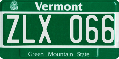 VT license plate ZLX066