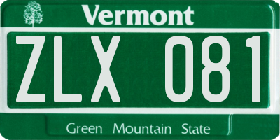 VT license plate ZLX081