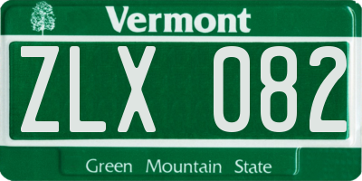 VT license plate ZLX082