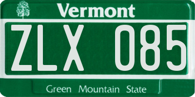 VT license plate ZLX085