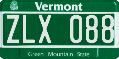 VT license plate ZLX088