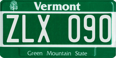 VT license plate ZLX090