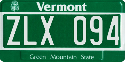 VT license plate ZLX094