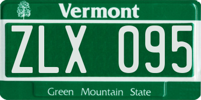 VT license plate ZLX095
