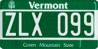 VT license plate ZLX099