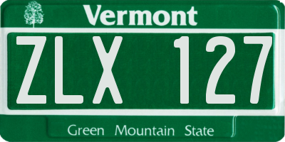 VT license plate ZLX127