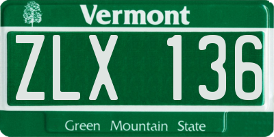 VT license plate ZLX136