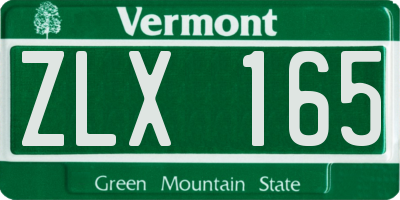 VT license plate ZLX165