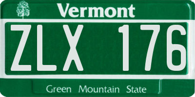 VT license plate ZLX176