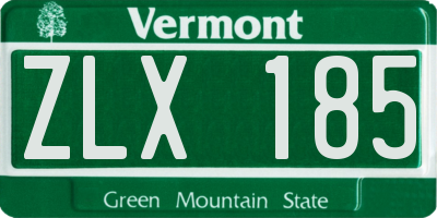 VT license plate ZLX185